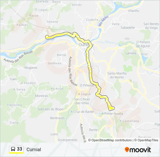 33 Bus Line Map