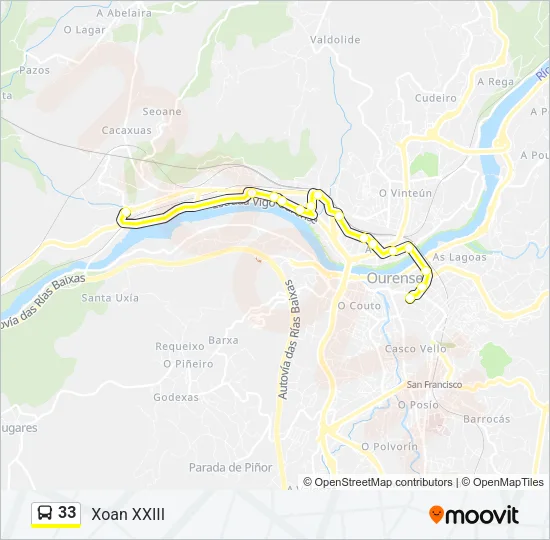 33 Bus Line Map