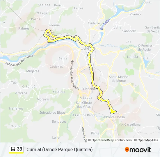 33 Bus Line Map