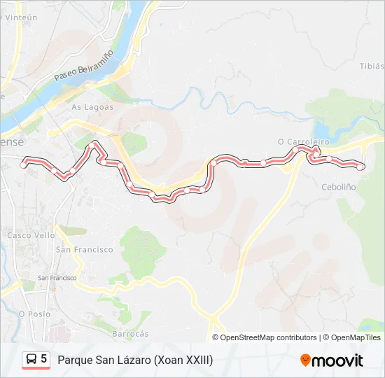 5 Bus Line Map