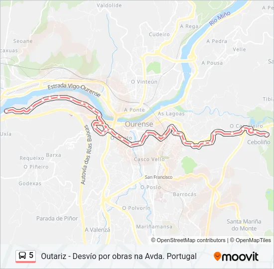 5 Bus Line Map