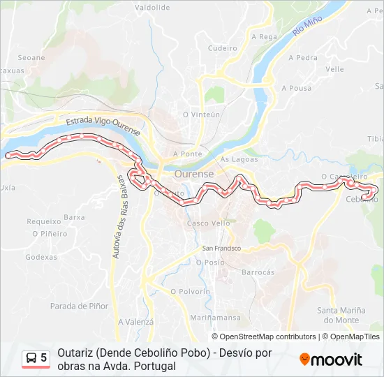 5 Bus Line Map