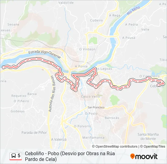 5 Bus Line Map