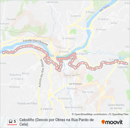 5 Bus Line Map