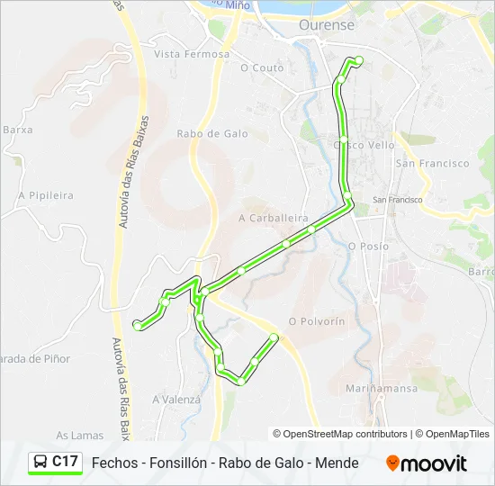C17 Bus Line Map