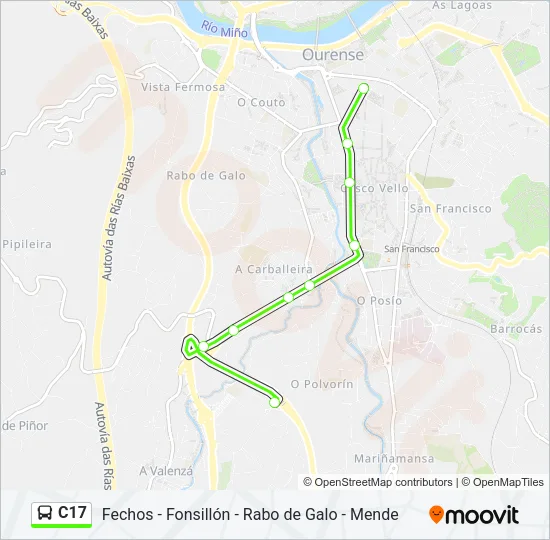 C17 Bus Line Map