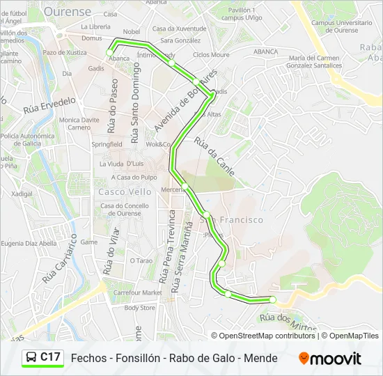 C17 Bus Line Map