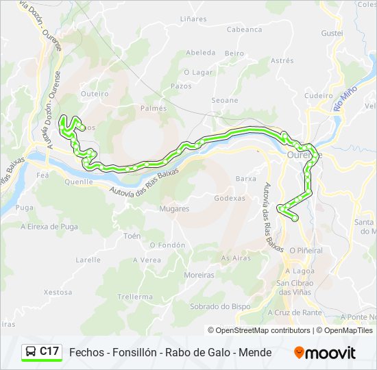 C17 bus Mapa de línia