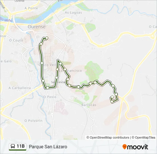 11B Bus Line Map