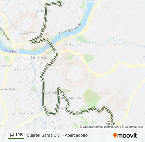 11B Bus Line Map