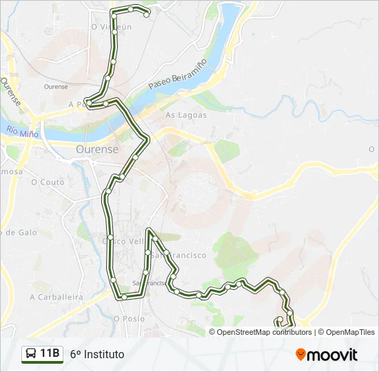 11B Bus Line Map