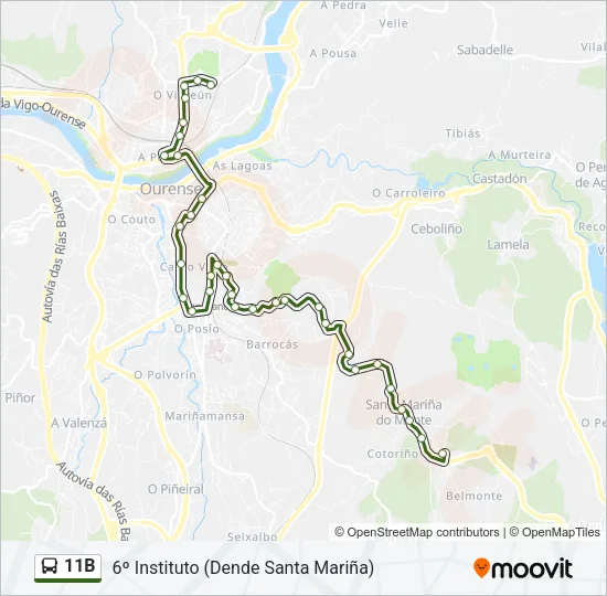 11B Bus Line Map