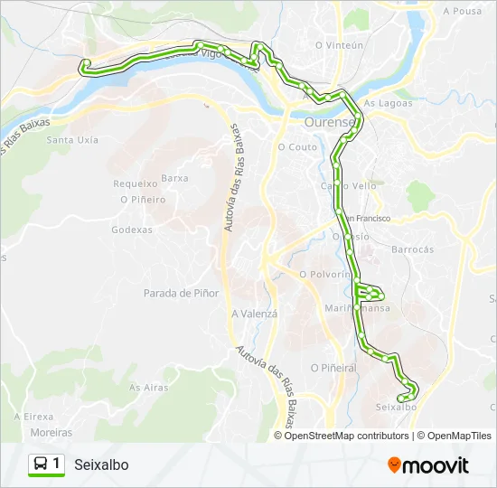 1 Bus Line Map