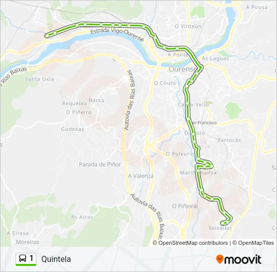 1 Bus Line Map