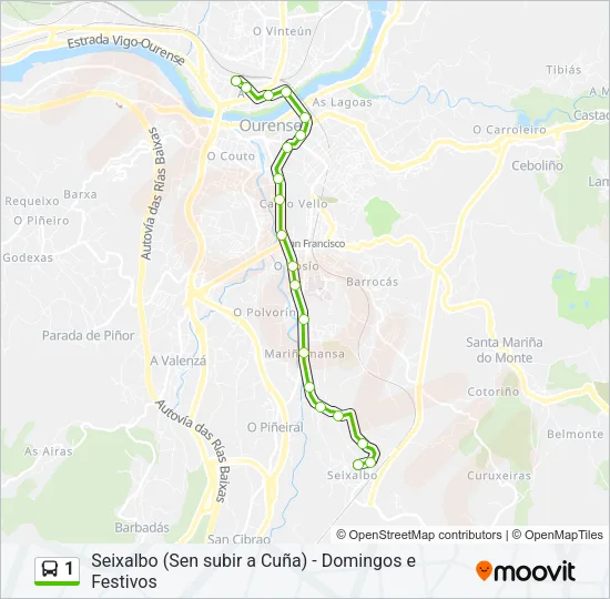 1 Bus Line Map
