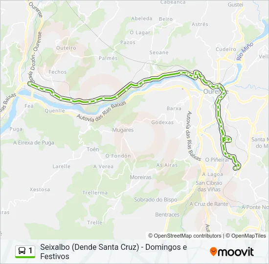 1 Bus Line Map