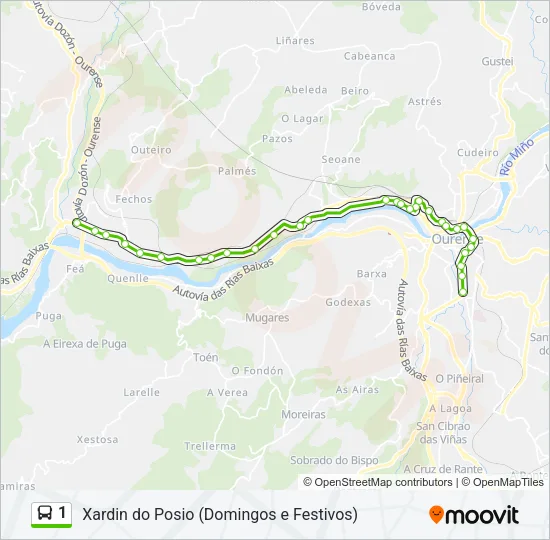1 Bus Line Map
