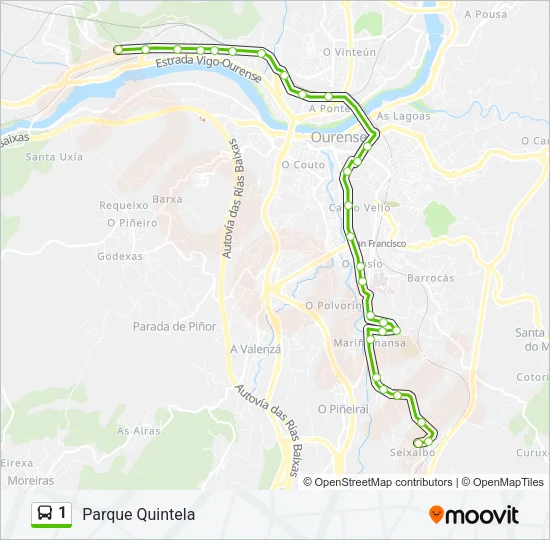 1 Bus Line Map