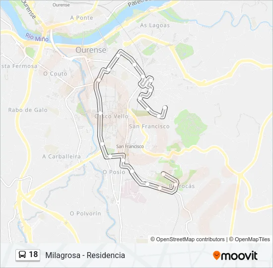 18 Bus Line Map