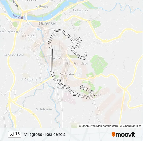 18 Bus Line Map