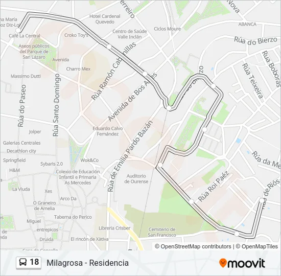18 Bus Line Map