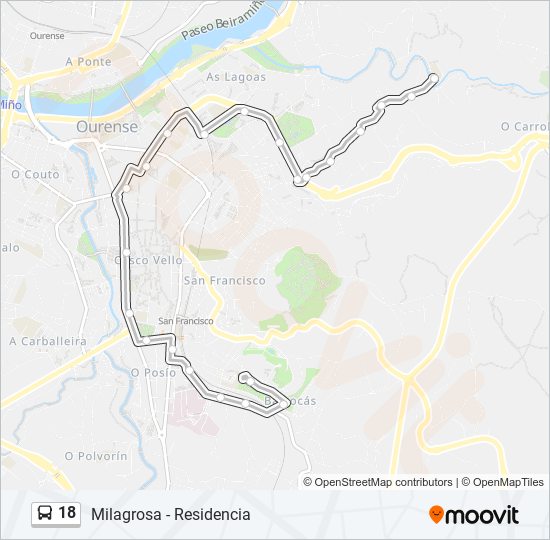 18 bus Line Map