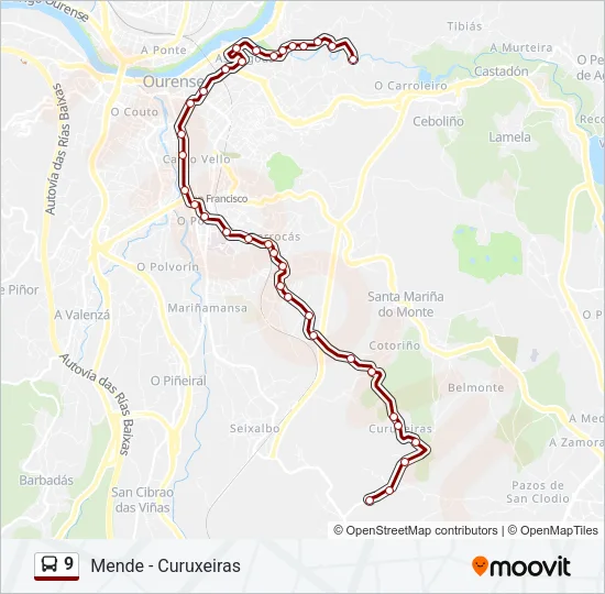 9 Bus Line Map