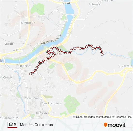 9 Bus Line Map