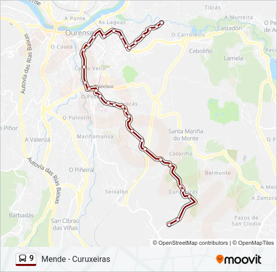 9 Bus Line Map