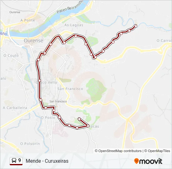 9 Bus Line Map