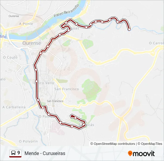 9 Bus Line Map