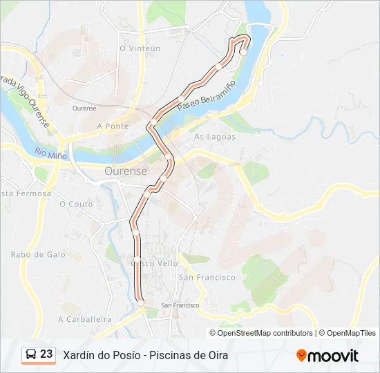 23 Bus Line Map
