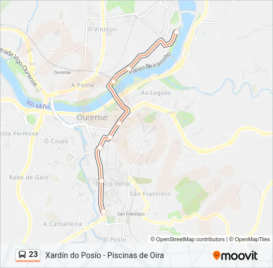 23 Bus Line Map