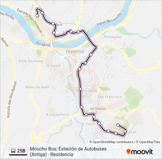 25B Bus Line Map