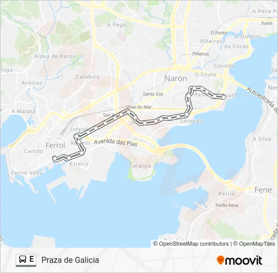 E Bus Line Map