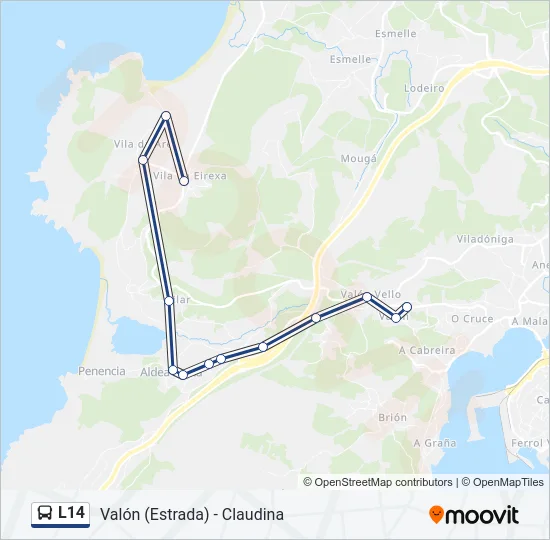L14 Bus Line Map
