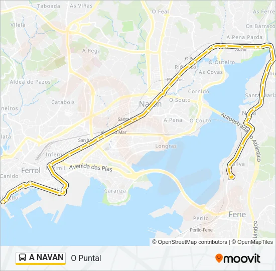 A NAVAN Bus Line Map