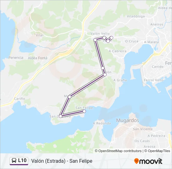L10 Bus Line Map
