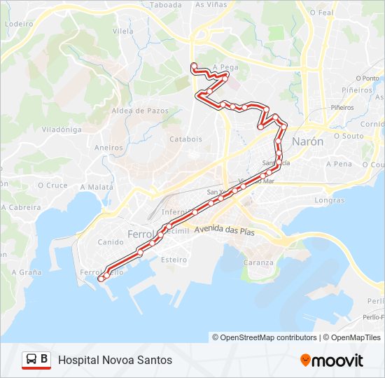 Mapa de B de autobús