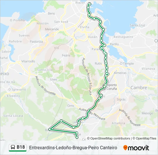 B18 Bus Line Map