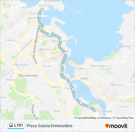 L101 Bus Line Map