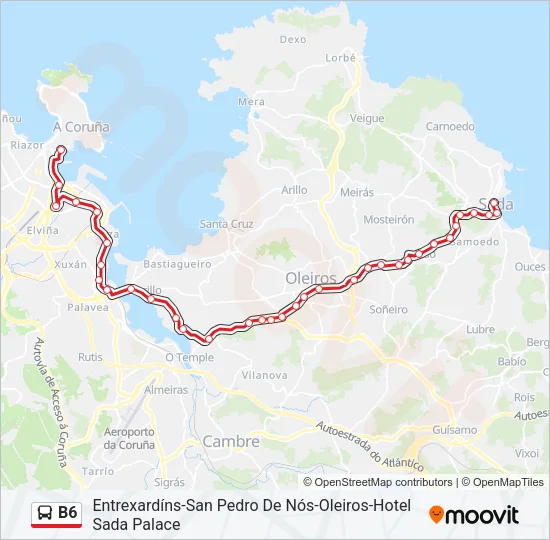 B6 Bus Line Map