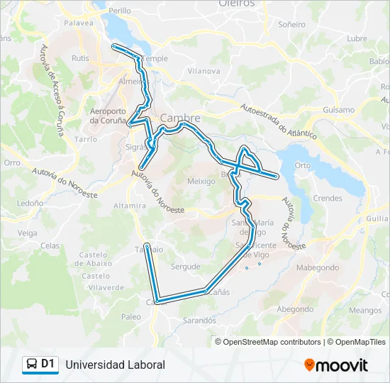 D1 Bus Line Map
