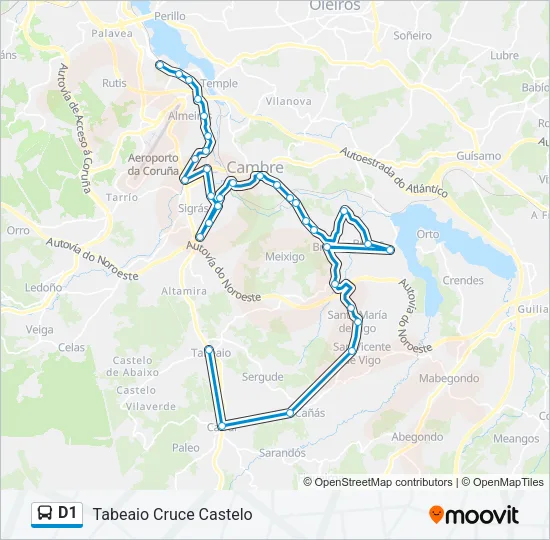D1 Bus Line Map