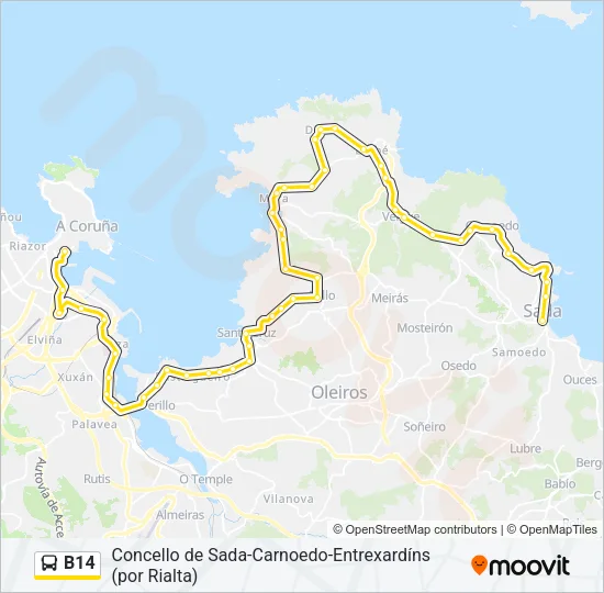 B14 Bus Line Map
