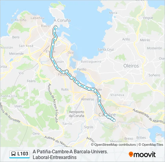 L103 Bus Line Map