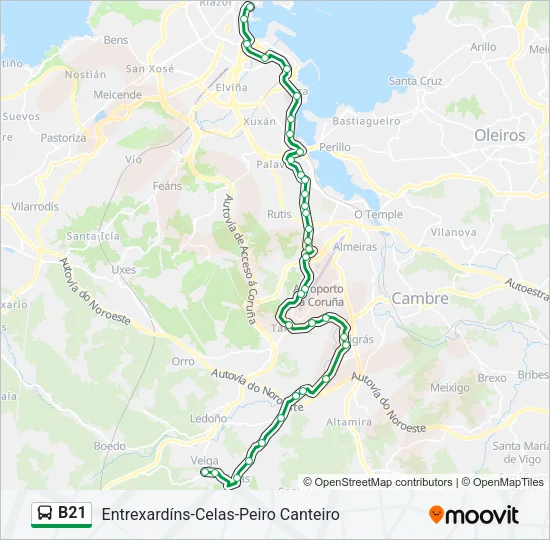 B21 Bus Line Map