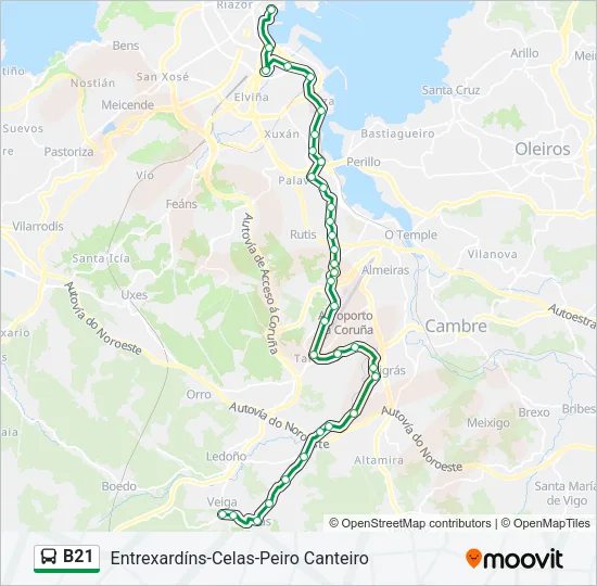 B21 Bus Line Map