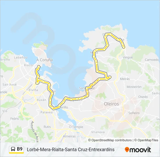 B9 Bus Line Map