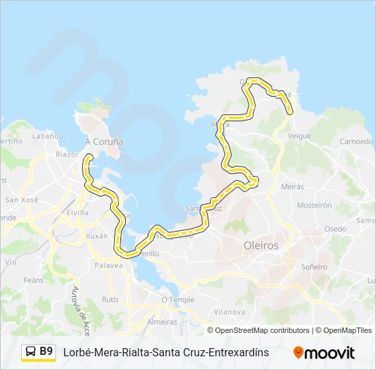 B9 Bus Line Map